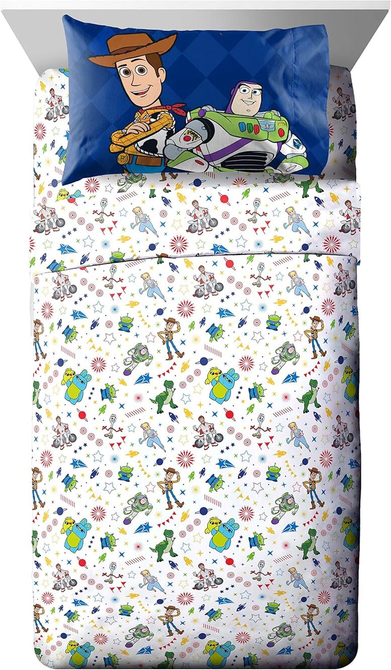 Toy Story 3 Piece Twin Size Sheet Set Buzz Woody Forky  Jay Franco NEW